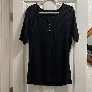 Size 2 Torrid black ribbed tshirt with buttons
